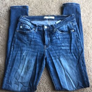 Kancan stretch distressed skinny jeans mid rise